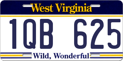 WV license plate 1QB625