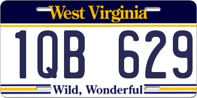 WV license plate 1QB629