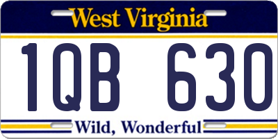 WV license plate 1QB630