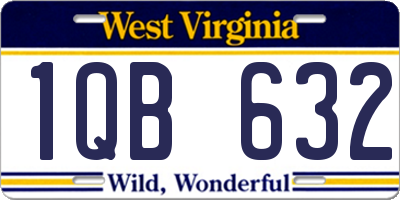 WV license plate 1QB632