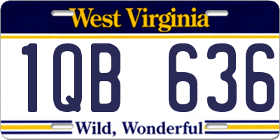 WV license plate 1QB636