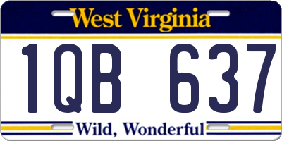WV license plate 1QB637