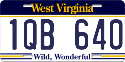 WV license plate 1QB640