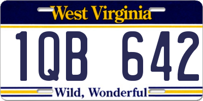 WV license plate 1QB642