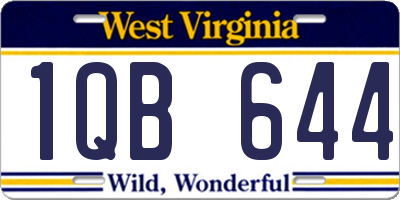 WV license plate 1QB644