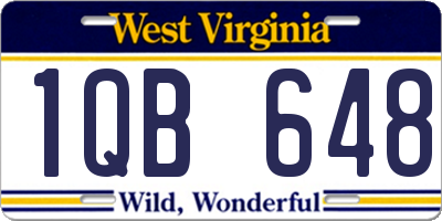 WV license plate 1QB648