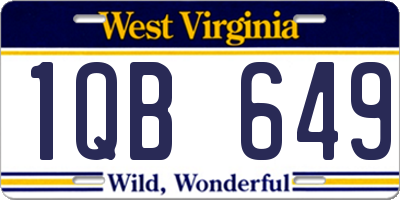 WV license plate 1QB649