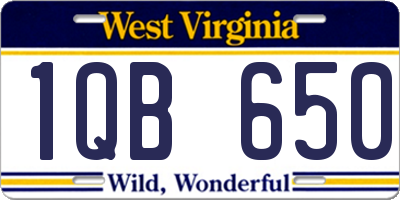 WV license plate 1QB650