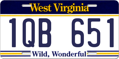 WV license plate 1QB651