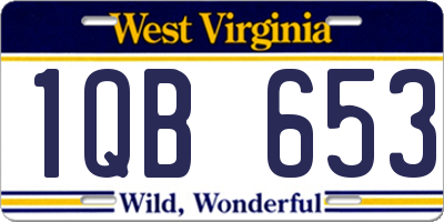 WV license plate 1QB653