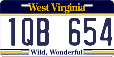 WV license plate 1QB654