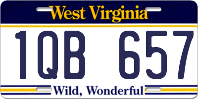 WV license plate 1QB657