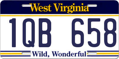 WV license plate 1QB658