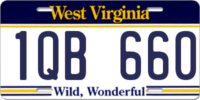 WV license plate 1QB660