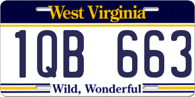 WV license plate 1QB663