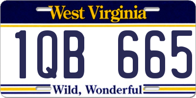 WV license plate 1QB665