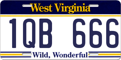 WV license plate 1QB666