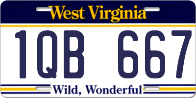 WV license plate 1QB667