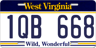 WV license plate 1QB668