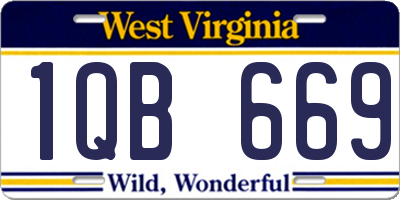 WV license plate 1QB669