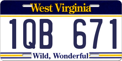 WV license plate 1QB671