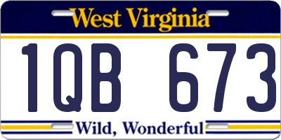 WV license plate 1QB673