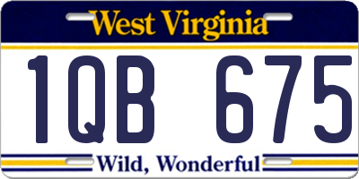 WV license plate 1QB675