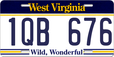 WV license plate 1QB676