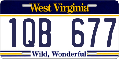 WV license plate 1QB677