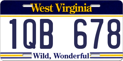 WV license plate 1QB678