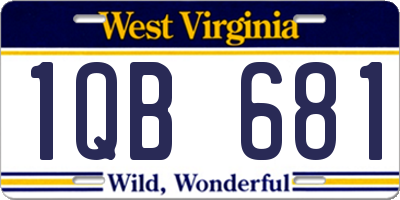 WV license plate 1QB681