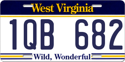WV license plate 1QB682