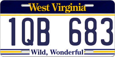 WV license plate 1QB683