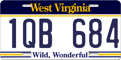 WV license plate 1QB684