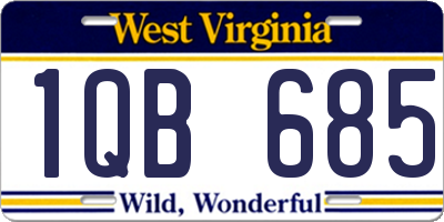 WV license plate 1QB685
