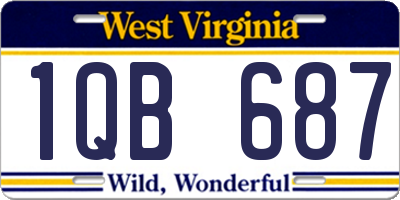 WV license plate 1QB687