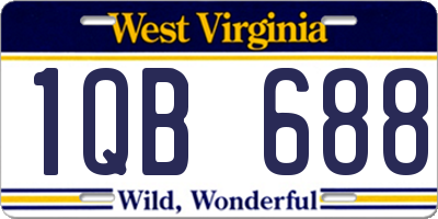 WV license plate 1QB688