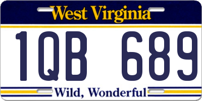 WV license plate 1QB689