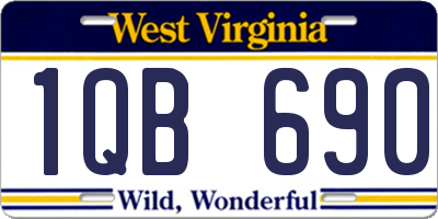 WV license plate 1QB690