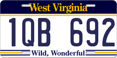 WV license plate 1QB692