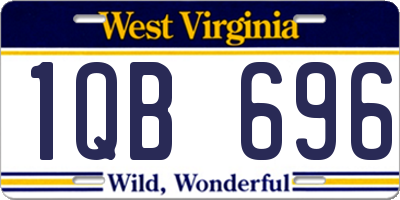 WV license plate 1QB696