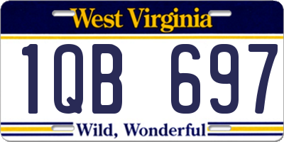 WV license plate 1QB697