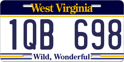 WV license plate 1QB698