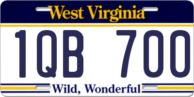WV license plate 1QB700