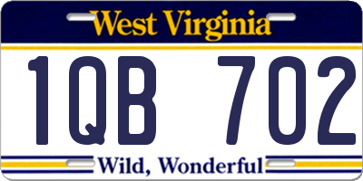 WV license plate 1QB702