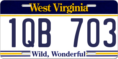 WV license plate 1QB703