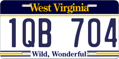 WV license plate 1QB704