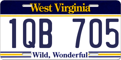 WV license plate 1QB705