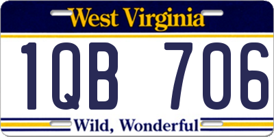 WV license plate 1QB706