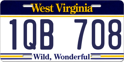 WV license plate 1QB708